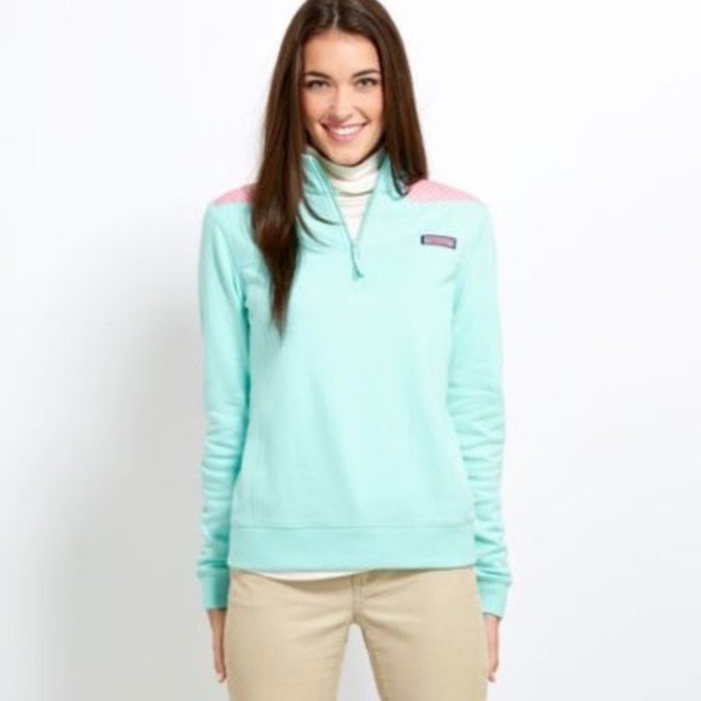 Vineyard Vines Polka Dot Shep Shirt 1/4 Zip Pullover Size S